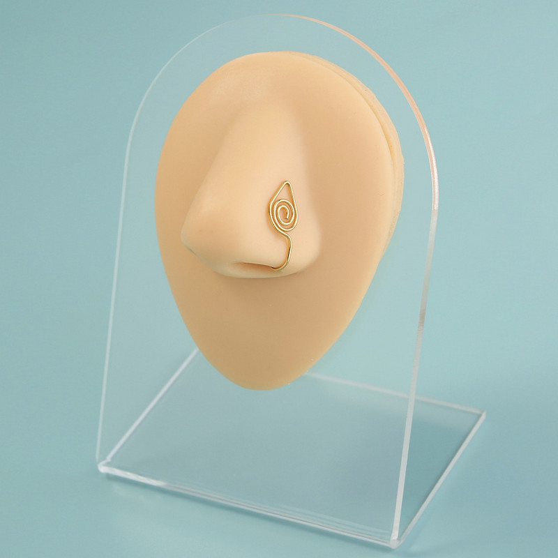 Manșetă africană pentru nas, fără piercing, inele false de aur pentru nas, manșete pentru nas, bijuterii pentru nas, pentru femei, fete, piercinguri false