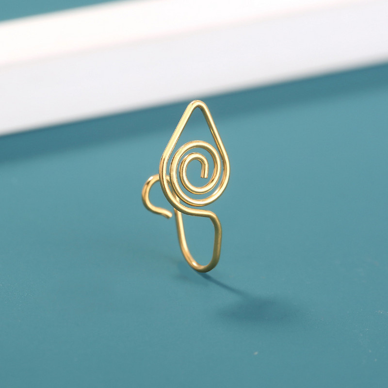 Manșetă africană pentru nas, fără piercing, inele false de aur pentru nas, manșete pentru nas, bijuterii pentru nas, pentru femei, fete, piercinguri false