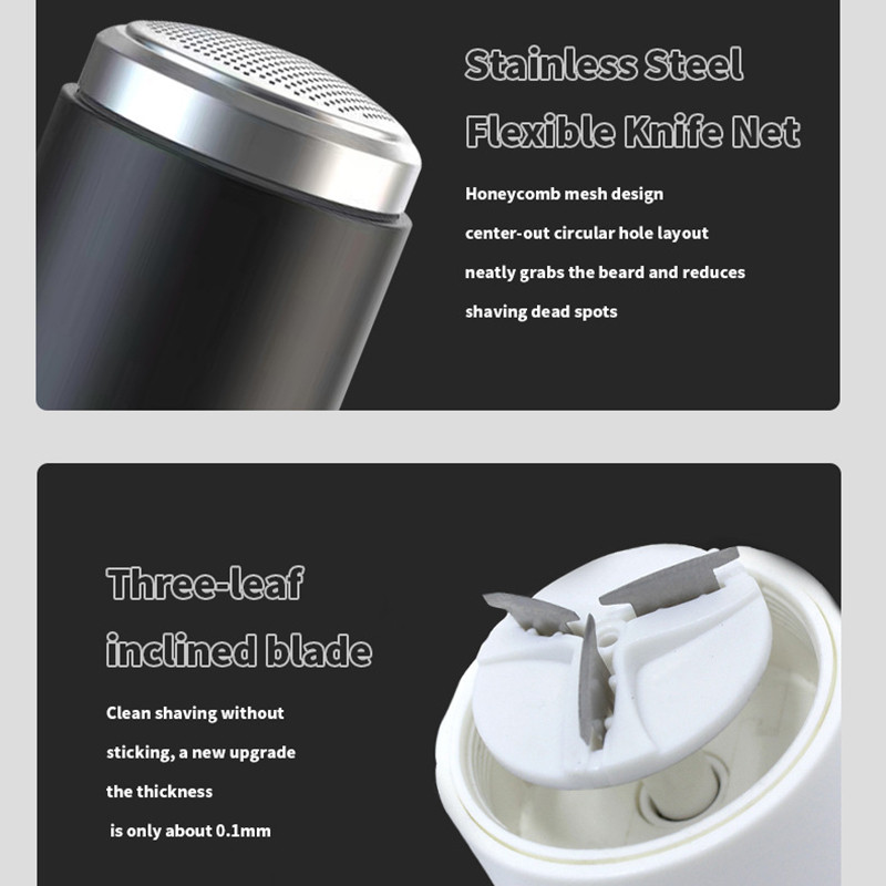 Mini kaasaskantav elektriline pardel meestele Laetav veekindel märg ja kuiv kaheotstarbeline näohabeme raseerimismasin habeme trimmer