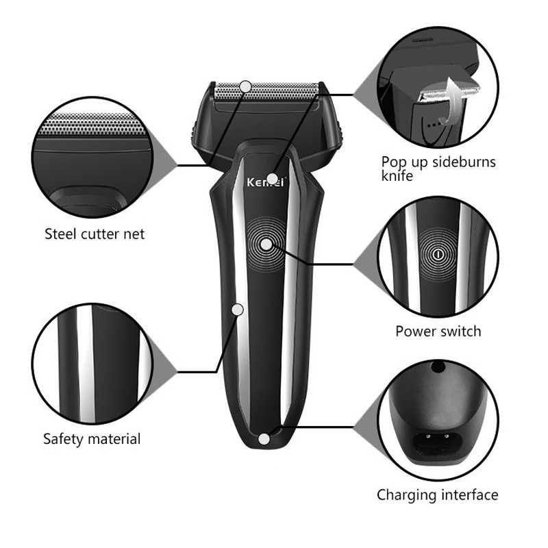 Meeste võimas elektriline pardel meestele, habeme raseerimismasin, laetav fooliumist elektriline pardel lisavõrguga