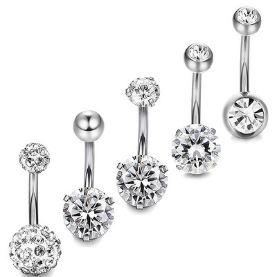 1 db acél köldök gyűrűk kristály piercing köldök szív stílus köldök piercing fülbevaló has piercing szexi test ékszer Ombligo