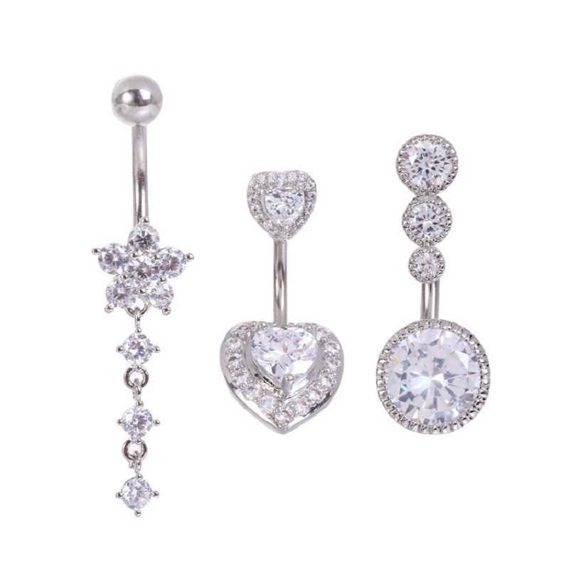 1 db acél köldök gyűrűk kristály piercing köldök szív stílus köldök piercing fülbevaló has piercing szexi test ékszer Ombligo