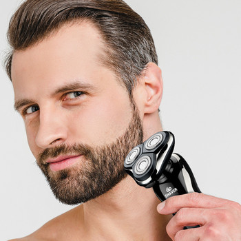 3 в 1 Електрическа самобръсначка Тример за косми в носа USB акумулаторна преносима самобръсначка 3D плаващо острие Цифров дисплей Машина за бръснене на брада