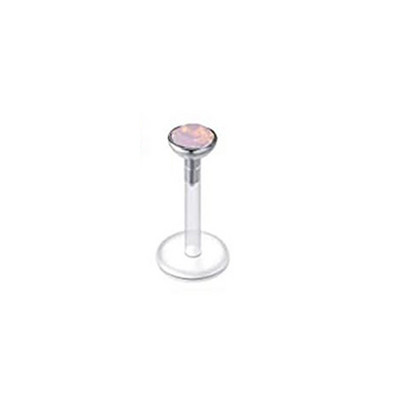 1vnt Bioplast Lankstus 16G 6-10mm įstumiamas Labret lūpų segtukas su prispaudžiamu plieniniu cirkonio ausų kremzlės Tragus auskarų vėrimu kūno papuošalai