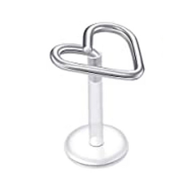 1vnt Bioplast Lankstus 16G 6-10mm įstumiamas Labret lūpų segtukas su prispaudžiamu plieniniu cirkonio ausų kremzlės Tragus auskarų vėrimu kūno papuošalai