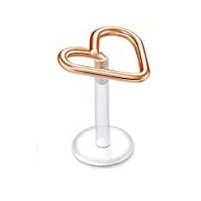 1vnt Bioplast Lankstus 16G 6-10mm įstumiamas Labret lūpų segtukas su prispaudžiamu plieniniu cirkonio ausų kremzlės Tragus auskarų vėrimu kūno papuošalai