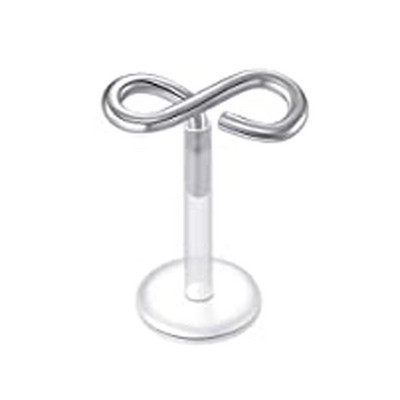 1vnt Bioplast Lankstus 16G 6-10mm įstumiamas Labret lūpų segtukas su prispaudžiamu plieniniu cirkonio ausų kremzlės Tragus auskarų vėrimu kūno papuošalai