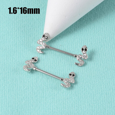 CHUANCI 1 ζεύγος χειρουργικό ατσάλι σε σχήμα καρδιάς Δαχτυλίδι θηλής με μπάρα Δαχτυλίδι θηλή Δαχτυλίδι για διάτρηση σώματος κοσμήματα 14G