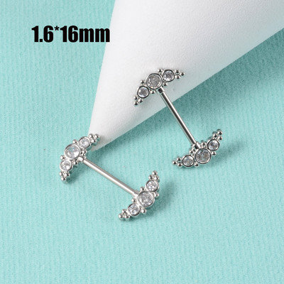 CHUANCI 1 ζεύγος χειρουργικό ατσάλι σε σχήμα καρδιάς Δαχτυλίδι θηλής με μπάρα Δαχτυλίδι θηλή Δαχτυλίδι για διάτρηση σώματος κοσμήματα 14G