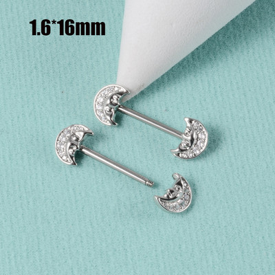 CHUANCI 1 ζεύγος χειρουργικό ατσάλι σε σχήμα καρδιάς Δαχτυλίδι θηλής με μπάρα Δαχτυλίδι θηλή Δαχτυλίδι για διάτρηση σώματος κοσμήματα 14G