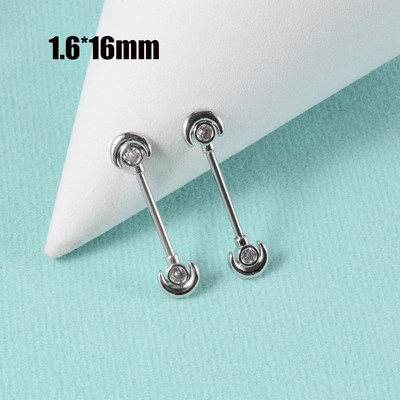 CHUANCI 1 ζεύγος χειρουργικό ατσάλι σε σχήμα καρδιάς Δαχτυλίδι θηλής με μπάρα Δαχτυλίδι θηλή Δαχτυλίδι για διάτρηση σώματος κοσμήματα 14G