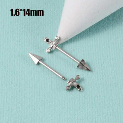 CHUANCI 1 ζεύγος χειρουργικό ατσάλι σε σχήμα καρδιάς Δαχτυλίδι θηλής με μπάρα Δαχτυλίδι θηλή Δαχτυλίδι για διάτρηση σώματος κοσμήματα 14G