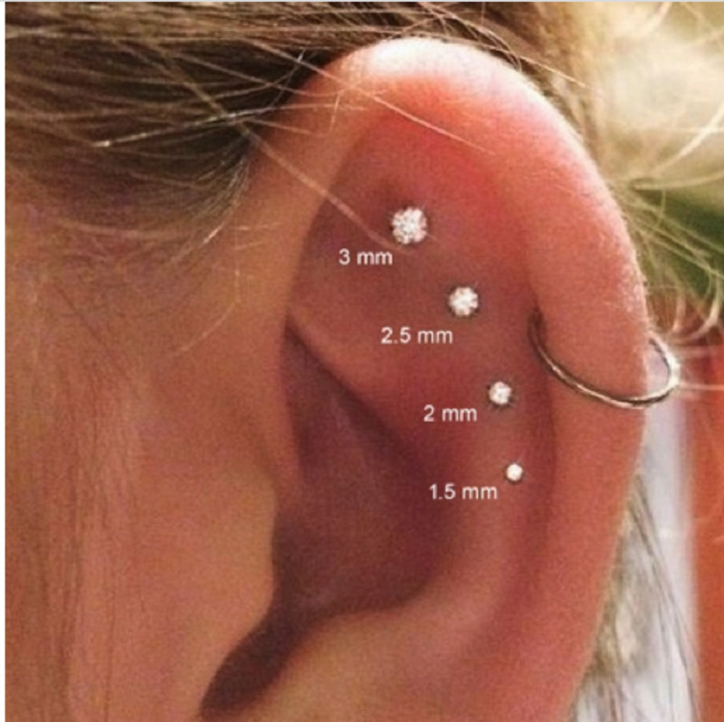 1 gab Modes nerūsējošā tērauda kristāla deguna starpsienas pīrsinga kniedes 20G mini deguna gredzens auskari kniedes ķermeņa pīrsings rotaslietas sievietēm