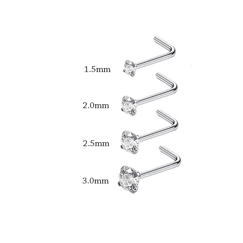 1 gab Modes nerūsējošā tērauda kristāla deguna starpsienas pīrsinga kniedes 20G mini deguna gredzens auskari kniedes ķermeņa pīrsings rotaslietas sievietēm