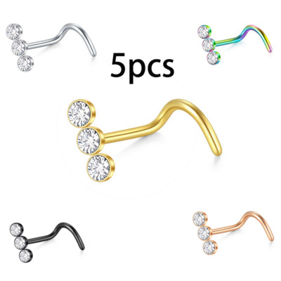 18G nina tihvti nina tiiva augustamine nina kruvi naastud roostevabast terasest Cz inkrusteeritud opaal ninasõõrme nina augustamine ehted naistele punk kingitus