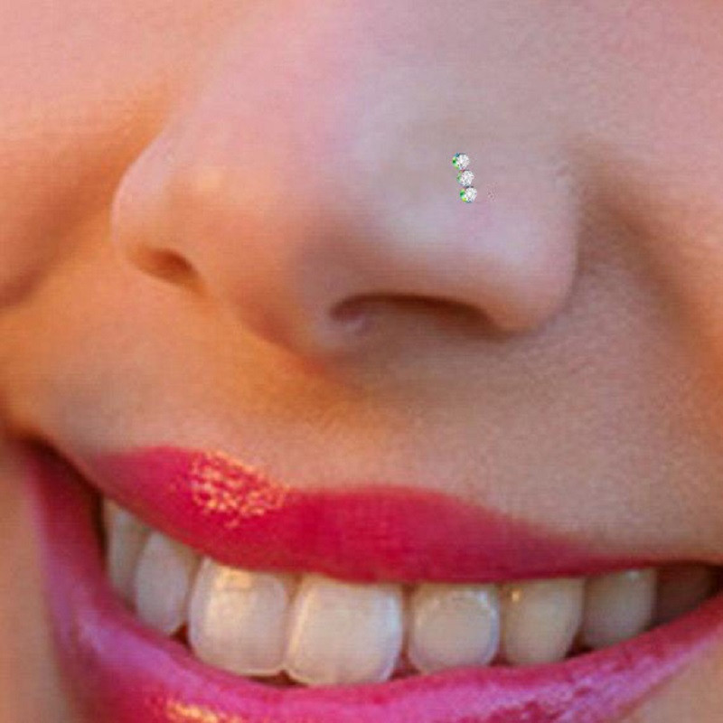 18G nina tihvti nina tiiva augustamine nina kruvi naastud roostevabast terasest Cz inkrusteeritud opaal ninasõõrme nina augustamine ehted naistele punk kingitus