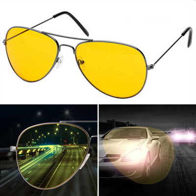 Нови очила за нощно виждане Мъжки шофиращи жълти лещи Дамски слънчеви очила Класически слънчеви очила за водач