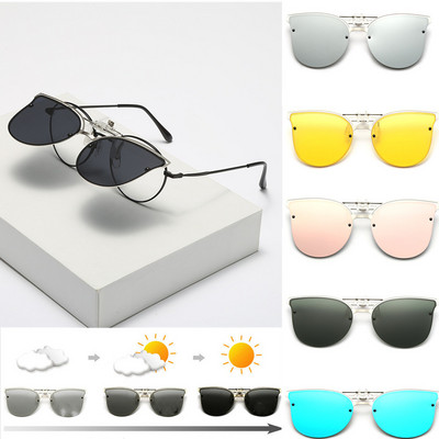 Унисекс поляризирани слънчеви очила с щипка за шофиране Лещи за нощно виждане Анти-UV сменящи цвета слънчеви очила Колоездене Щипка за очила за каране