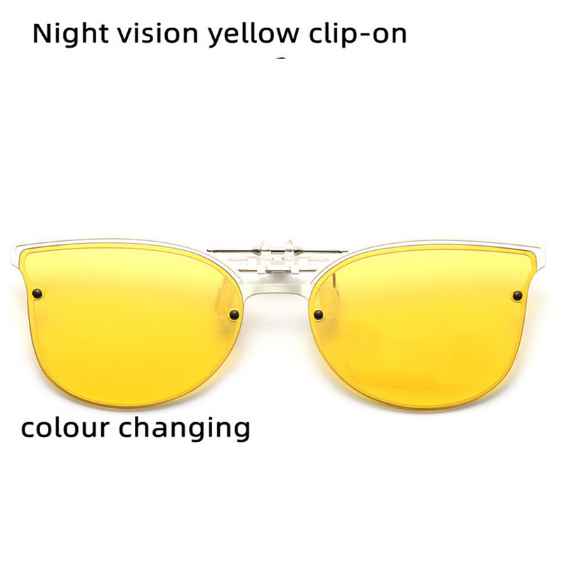 Unisex poliarizuotas klipas ant saulės akinių vairavimo naktinio matymo objektyvas Anti-UV spalvą keičiantis akiniai nuo saulės dviračių akinių segtukas