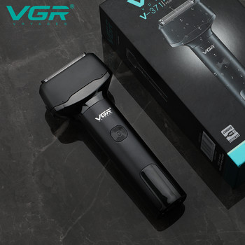 VGR V-371 Миеща се IPX5 акумулаторна професионална електрическа самобръсначка с фолио за мъже Vgr Машина за подстригване Мъжка машина за бръснене