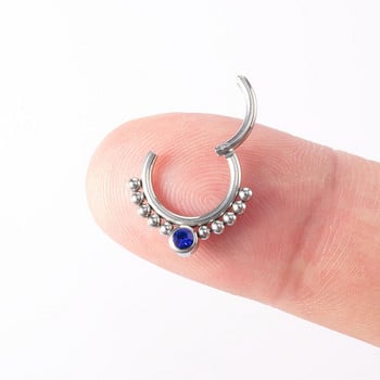 1 τμχ Χειρουργικό ατσάλινο δαχτυλίδι μύτης με αρθρωτό τμήμα διάφραγμα Piercing Clicker Hoop Ear χόνδρινο σκουλαρίκια Helix Ασημί χρώμα Σώμα κόσμημα