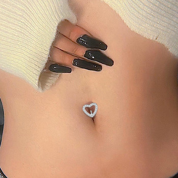 Big Heart Belly Button Ring ανάποδη μπάρα Barbell Ατσάλινη διάτρηση αφαλού Νέου στυλ σέξι δαχτυλίδια αφαλού με τρύπημα στην κοιλιά