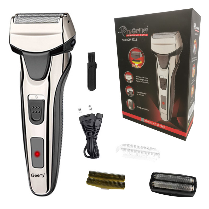 Aparat de ras electric pentru frumusețe Geemy GM-7726 original, aparat de ras electric reîncărcabil pentru bărbați, aparat de ras facial USB