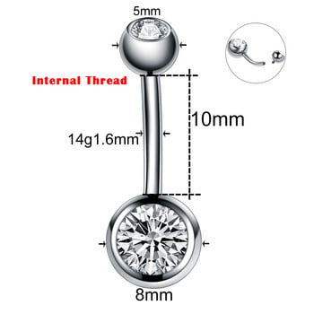 1 τεμάχιο Titanium Navel Piercings Belly Button Rings 14G Curved barbell Pircing Ombligo Nombril αφαλός σκουλαρίκια Σέξι κοσμήματα σώματος