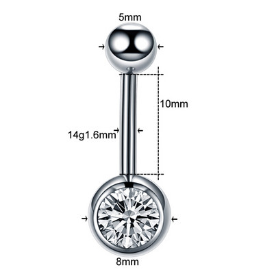 1 tk titaanist naba augustused, nabarõngad
