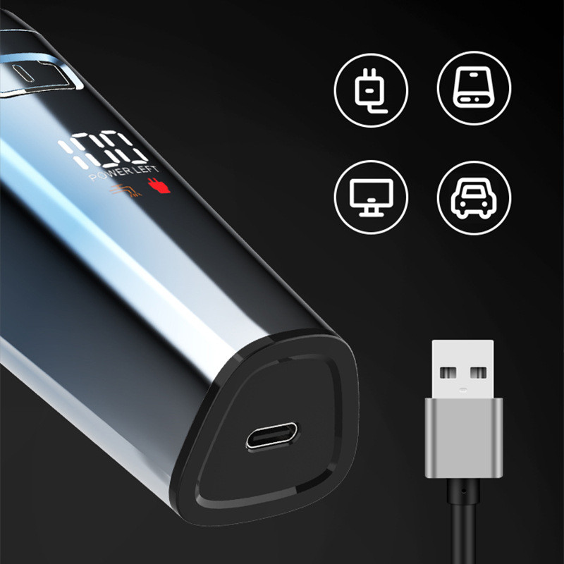 Juhtmeta märgkuiv elektriline pardel meestele habeme elektriline pardel, võimas taaslaetav pöörlev raseerimismasin