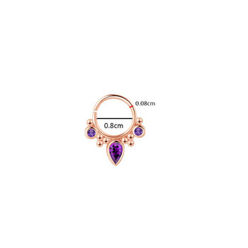 Нов Crystal Clicker Fake Pregrada For Women Clip Hoop Nose Ring Faux Piercing Gold Silver Plated Men Girl Gift Body Jewelry