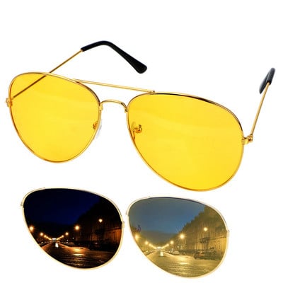 Pimestamisvastased prillid Autojuhtide Öönägemisprillid Autosõiduprillid Kollased Unisex UV-kaitseprillid