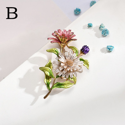 Daisy Gėlių Emalio Atvartas Smeigtukas Moteriškos Sagės Mados Sagės Vestuvės Ženkliukas Puokštė Drabužiai Papuošalai Aksesuarai Dovana