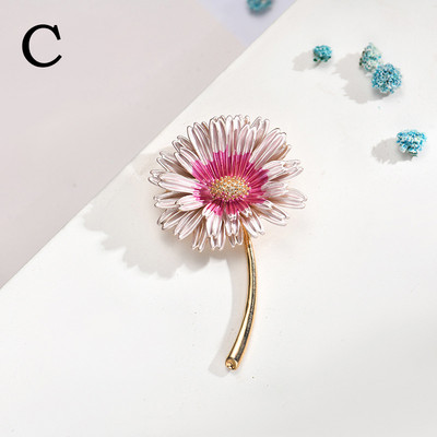 Daisy Gėlių Emalio Atvartas Smeigtukas Moteriškos Sagės Mados Sagės Vestuvės Ženkliukas Puokštė Drabužiai Papuošalai Aksesuarai Dovana