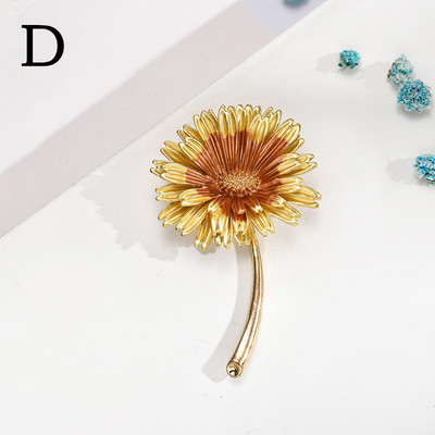 Daisy Gėlių Emalio Atvartas Smeigtukas Moteriškos Sagės Mados Sagės Vestuvės Ženkliukas Puokštė Drabužiai Papuošalai Aksesuarai Dovana