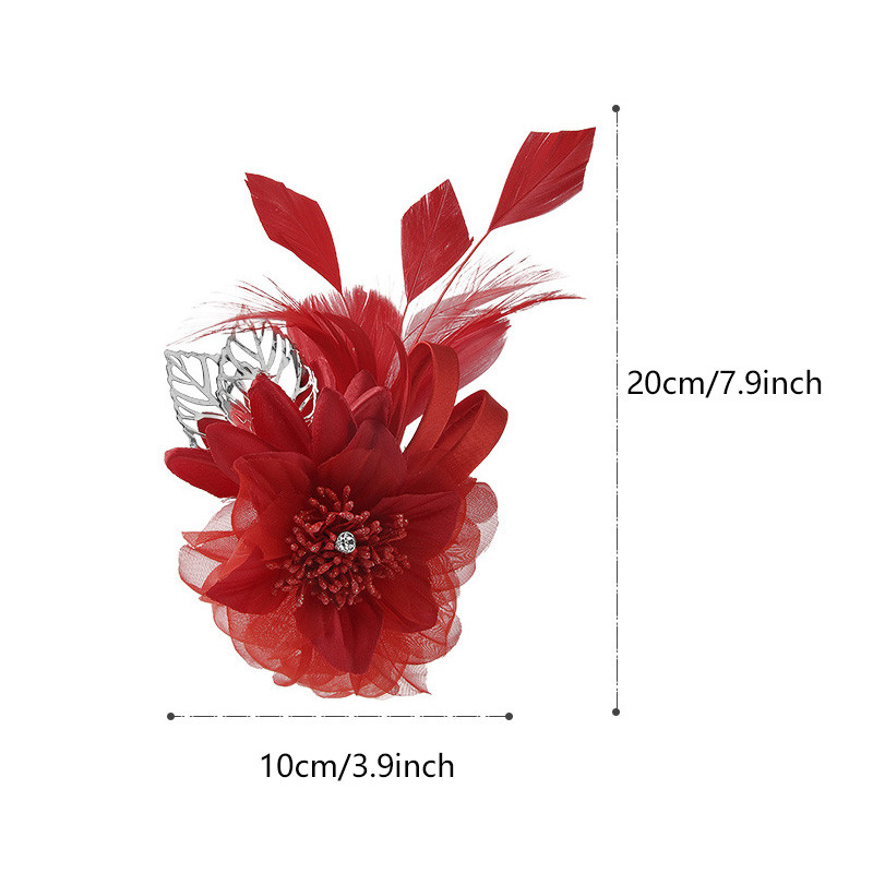 Νέο πουπουλένιο κορσάζ Χειροποίητο κομμωτήριο υφασμάτινο καρφίτσα καρφίτσας λουλούδι για γυναικείο φόρεμα καρφίτσα γιακά πέτο Αξεσουάρ για νυφικά ρούχα