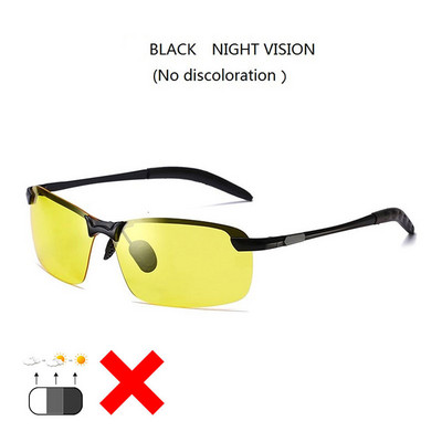 2022. gada alumīnija bezmalu fotohromas saulesbrilles vīriešiem polarizētas dienas nakts braukšanas brilles Chameleon Anti-Glare gafas de sol hombre