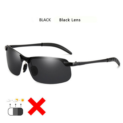 2022. gada alumīnija bezmalu fotohromas saulesbrilles vīriešiem polarizētas dienas nakts braukšanas brilles Chameleon Anti-Glare gafas de sol hombre