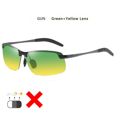 2022. gada alumīnija bezmalu fotohromas saulesbrilles vīriešiem polarizētas dienas nakts braukšanas brilles Chameleon Anti-Glare gafas de sol hombre