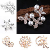 Moekristallidest pross naistele Rhinestone vintage imitatsioon pärlitest lillede metallist nõelad Pulmapeo ehted Aksessuaarid