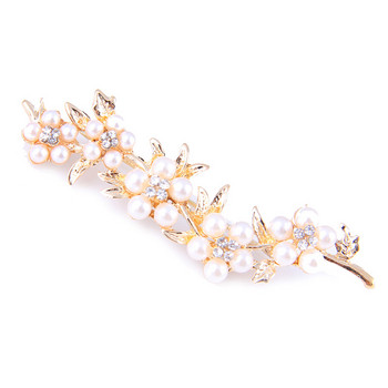 Модна брошка с кристали за жени Винтидж имитация на перлени кристали Метални игли Сватбено парти Аксесоари за бижута