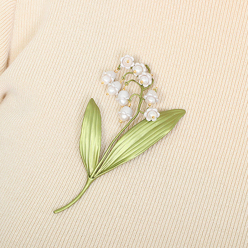 Νέο Lily Of The Valley Flower Corsage καρφίτσα καρφίτσα Γυναικεία γαμήλια δεξίωση Αξεσουάρ παράνυμφων Καρφίτσες Κοσμήματα