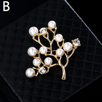 Modni broševi s bisernim cvijetom Elegantna žena Retro broševi s kamenčićima Igle Vjenčani nakit Odjevni dodaci