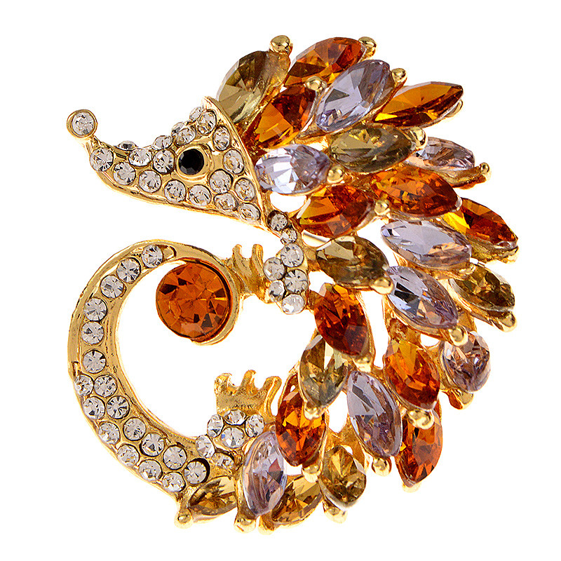 Nauji miela ežiuko sagė, madingi krištolo krištolinio emalio smeigtukai, skirti moterims, mergaitėms, gyvūnų papuošalų aksesuarai