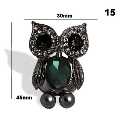 Μόδα κουκουβάγια καρφίτσες Ζώα Γυναικεία Ανδρικά Ρούχα Κασκόλ Πόρπη Γιακά Κοσμήματα Καρφίτσες Σήμα Μπλε Μάτια Σμάλτο Καρφίτσα από στρας