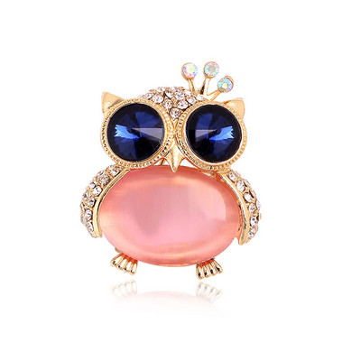 Μόδα κουκουβάγια καρφίτσες Ζώα Γυναικεία Ανδρικά Ρούχα Κασκόλ Πόρπη Γιακά Κοσμήματα Καρφίτσες Σήμα Μπλε Μάτια Σμάλτο Καρφίτσα από στρας