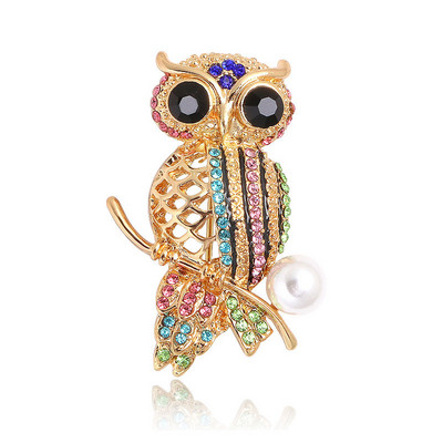 Μόδα κουκουβάγια καρφίτσες Ζώα Γυναικεία Ανδρικά Ρούχα Κασκόλ Πόρπη Γιακά Κοσμήματα Καρφίτσες Σήμα Μπλε Μάτια Σμάλτο Καρφίτσα από στρας