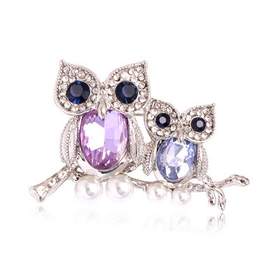 Μόδα κουκουβάγια καρφίτσες Ζώα Γυναικεία Ανδρικά Ρούχα Κασκόλ Πόρπη Γιακά Κοσμήματα Καρφίτσες Σήμα Μπλε Μάτια Σμάλτο Καρφίτσα από στρας