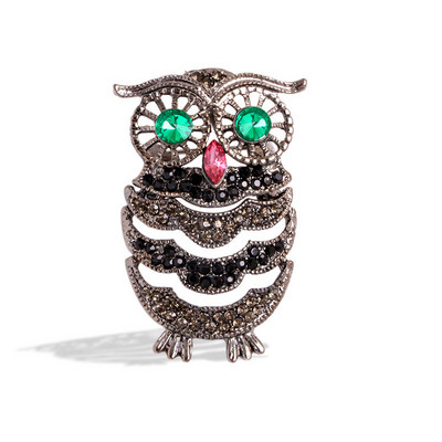 Μόδα κουκουβάγια καρφίτσες Ζώα Γυναικεία Ανδρικά Ρούχα Κασκόλ Πόρπη Γιακά Κοσμήματα Καρφίτσες Σήμα Μπλε Μάτια Σμάλτο Καρφίτσα από στρας