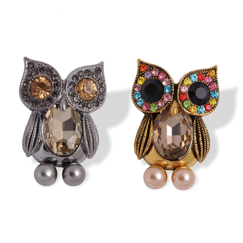 Μόδα κουκουβάγια καρφίτσες Ζώα Γυναικεία Ανδρικά Ρούχα Κασκόλ Πόρπη Γιακά Κοσμήματα Καρφίτσες Σήμα Μπλε Μάτια Σμάλτο Καρφίτσα από στρας